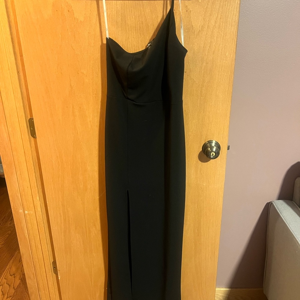 Lulu's Classic Black One Shoulder Strap Dress